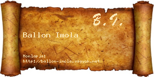 Ballon Imola névjegykártya